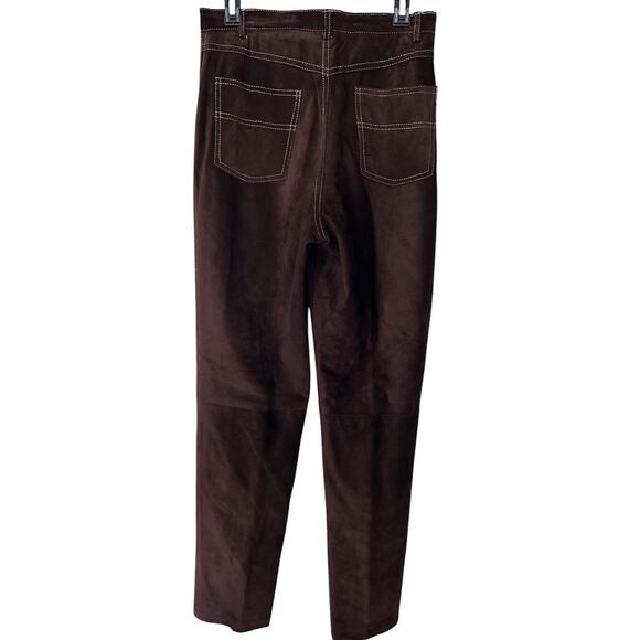 Vintage Cache Women’s Size 12 100% Suede Leather Brown Pants - Picture 2 of 8